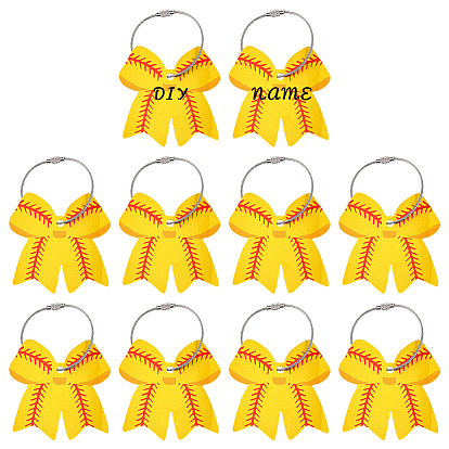 Багажные бирки из ПВХ, с кольцами из нержавеющей стали, бантом