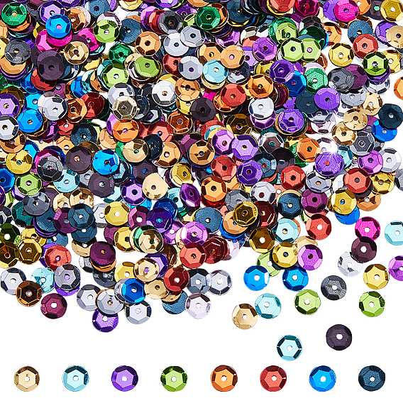 150г пластиковые бусины-блестки, полу-чашевидные блестки бусины, центральное отверстие