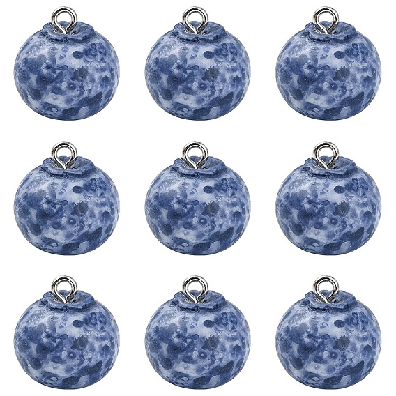 10 кулоны из смолы, черника, с платиновыми железными петлями