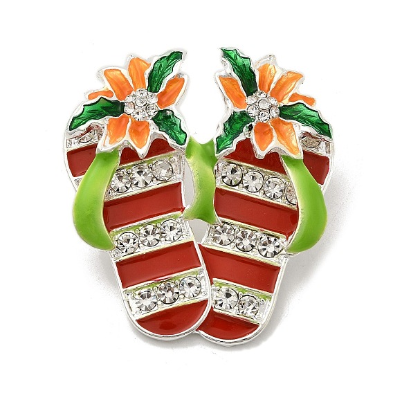 Рождественские шлепанцы, эмалевые значки, штыри отворотом сплава горного хрусталя для одежды рюкзака