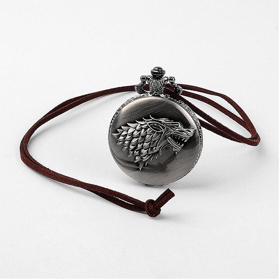 Relojes de bolsillo de cuarzo de aleación, con cordón de lana