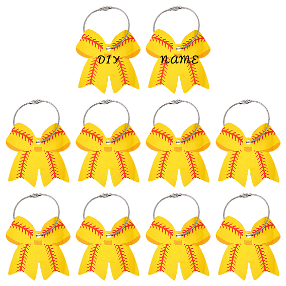 Багажные бирки из ПВХ, с кольцами из нержавеющей стали, бантом