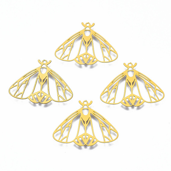 Вакуумное покрытие pvd 201 филигранные подвески из нержавеющей стали, гравированные металлические украшения, моль, без никеля 