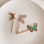 Butterfly Polyester Hair Bobby Pin, with Metal Hair Clips, for Girls