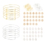 DIY Armreif machen, mit verstellbarem Messing, erweiterbarem Armreif und Biegeringen, Legierung Emaille Reize, flach rund mit Alphabet, Buchstabe a ~ z