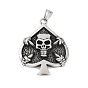 316 большие подвески из хирургической нержавеющей стали, туз пик с черепом