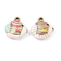 304 Stainless Steel Charms, Tropical Fish with Stripe Charms, Golden