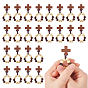 25Stück Holzkreuz & runde Perlen Fingerringe, mit Polyesterschnur