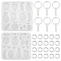 DIY Keychian Making Kits, include Silicone Molds, Iron Split Key Rings, Jump Rings, Platinum