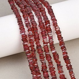 Нити бусин из натурального красного граната, прямоугольные бусины хейши