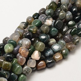 Natural Indian Agate Nuggets Beads Strands, Tumbled Stone, 9~13x9~13x9~13mm, Hole: 1mm, about 35~40pcs/strand, 15.7 inch
