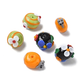 Эмалевые бусины ручной работы в технике лэмпворк, бусины ручной работы, плоско-круглые