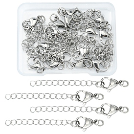 15 pcs 304 extensor de cadena de acero inoxidable, cadenas de extremo
