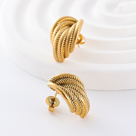 3 пары серег-гвоздиков из нержавеющей стали с текстурой