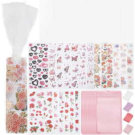 DIY Keychain Making Kit, Including Iron Split Key Rings, Acrylic Bookmarks, Plastic Picture Stickers, 304 Stainless Steel Jump Rings, Polyester Ribbon, Plastic Yin-Yang Resealable Bags
