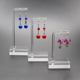 3Pcs L Shaped Acrylic Earring Displays Sets, Jewelry Display Racks