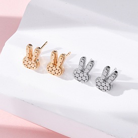 Латунь серьги, кролик