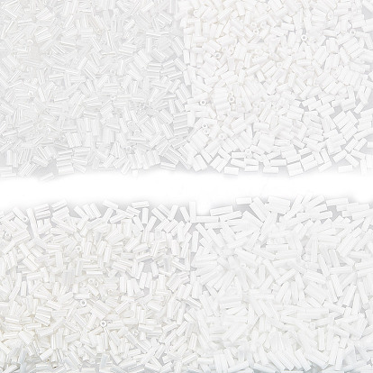 80g 4 стили белая серия стеклянный стеклярус, круглое отверстие