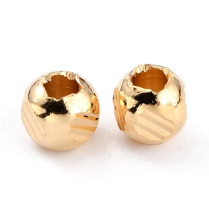 Brass Spacer Beads, Long-Lasting Plated, Faceted Round