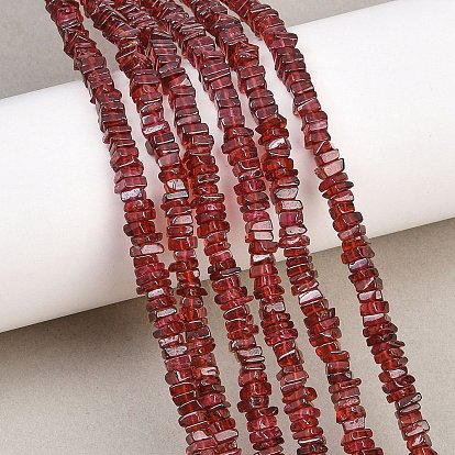 Нити бусин из натурального красного граната, прямоугольные бусины хейши