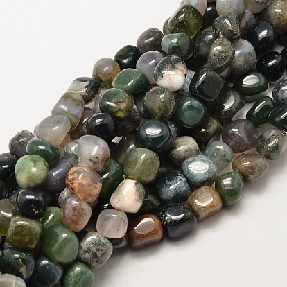 Natural Indian Agate Nuggets Beads Strands, Tumbled Stone, 9~13x9~13x9~13mm, Hole: 1mm, about 35~40pcs/strand, 15.7 inch