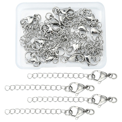 15 pcs 304 extensor de cadena de acero inoxidable, cadenas de extremo
