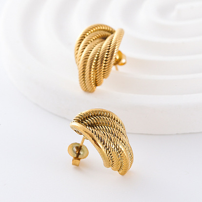 3 пары серег-гвоздиков из нержавеющей стали с текстурой