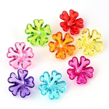 Transparent Acrylic Beads, Flower