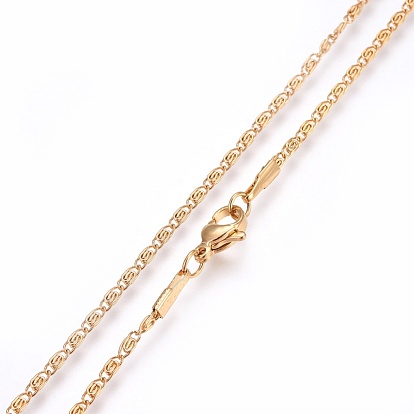 304 Stainless Steel Lumachina Chain Necklaces, with 304 Stainless Steel Clasps