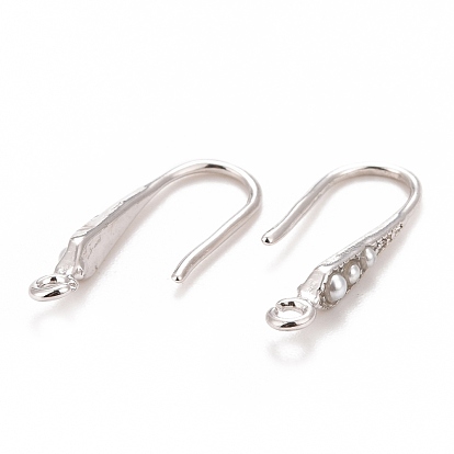 Rack Plating Brass Earring Hooks, with Acrylic & Vertical Loop, Cadmium Free & Lead Free & Nickle Free