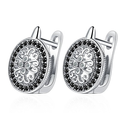 Sweet and Delicate Diamond Round Earrings - European and American Style, Elegant and Charming.