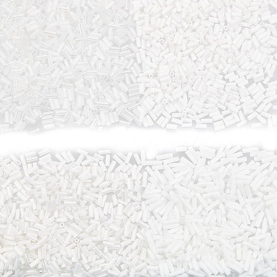 80g 4 стили белая серия стеклянный стеклярус, круглое отверстие