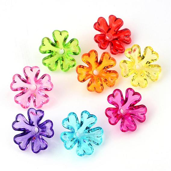 Transparent Acrylic Beads, Flower