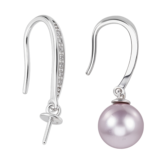 1 пара 925 серьги-крючки из стерлингового серебра, со стразами