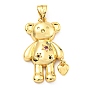 Стойка металлическая латунная микропрофилированная кубическая циркония подвески, без кадмия и без свинца, долговечный, реальный 18 k позолоченный, медведь