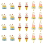 15Pcs 3 Styles Alloy Enamel Pendants, Food Charms
