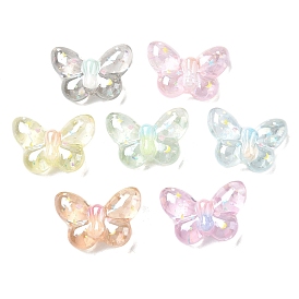 Пластиковые эмалевые бусины, бабочка со звездой и луной