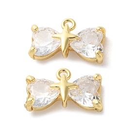 Латунные подвески со стеклом, бантом