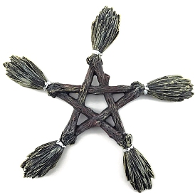 Resin Witch Broom Star Ornaments, Home Decorations