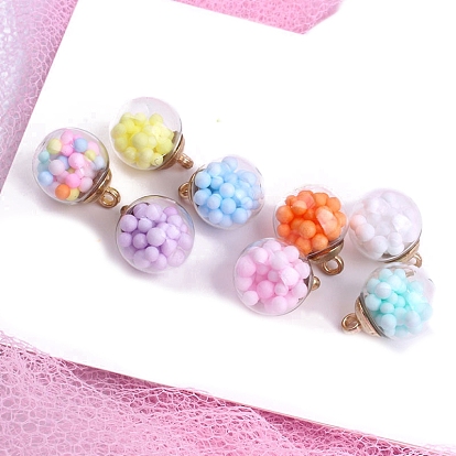 Стеклянные подвески, с пенопластовым шариком, круглые