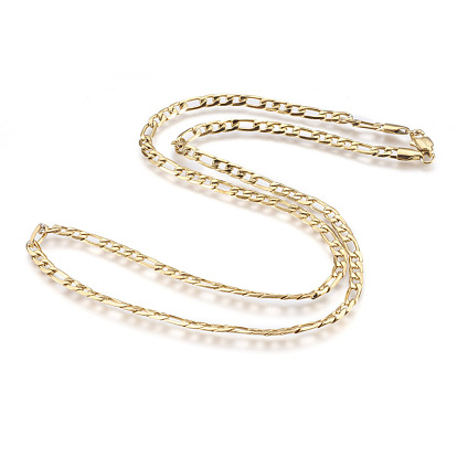 Men's 304 Stainless Steel Figaro Chains Necklaces, with Lobster Claw Clasps