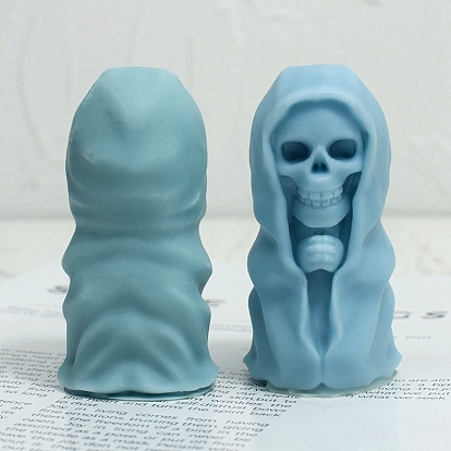 3D Halloween Skull Death DIY Food Grade Silicone Candle Molds, Aromatherapy Candle Moulds, Scented Candle Making Molds