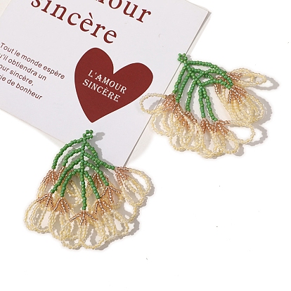 Подвески-цветы из бисера, подвески из бисера