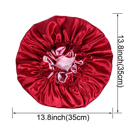 Double-Layered Satin Lined Sleep Cap for Chemotherapy - Extra Large Round Hat