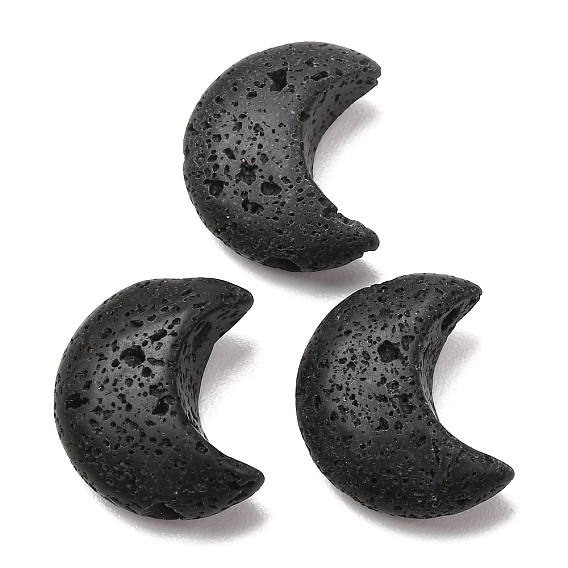 Бусины из натуральной лавы, 3d форма полумесяца, Топ пробуренной