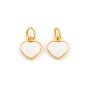 Brass Enamel Pendants, Heart Charms, Rack Plating, Long-Lasting Plated, Lead Free & Cadmium Free