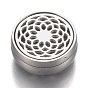 304 Stainless Steel Diffuser Locket Aromatherapy Essential Oil, with Perfume Pad, Perfume Button for Face Mask, Flat Round with Flower of Life