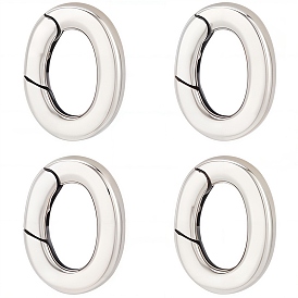 4 шт 925 Таиланд стерлингового серебра пружинные воротные кольца, овальные