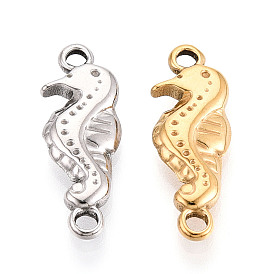 304 оправы для кабошонов из нержавеющей стали, ионное покрытие (ip), морской конек