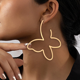 Полые серьги-гвоздики из сплава в форме бабочки, с железом